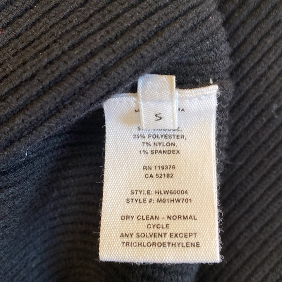 Helmut Lang black ribbed bodycon Contour Pinched Midi Dress - Picture 8 of 10